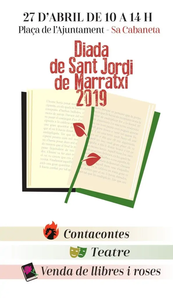 Marratxí celebra demà dissabte 27 d’abril la Diada de Sant Jordi