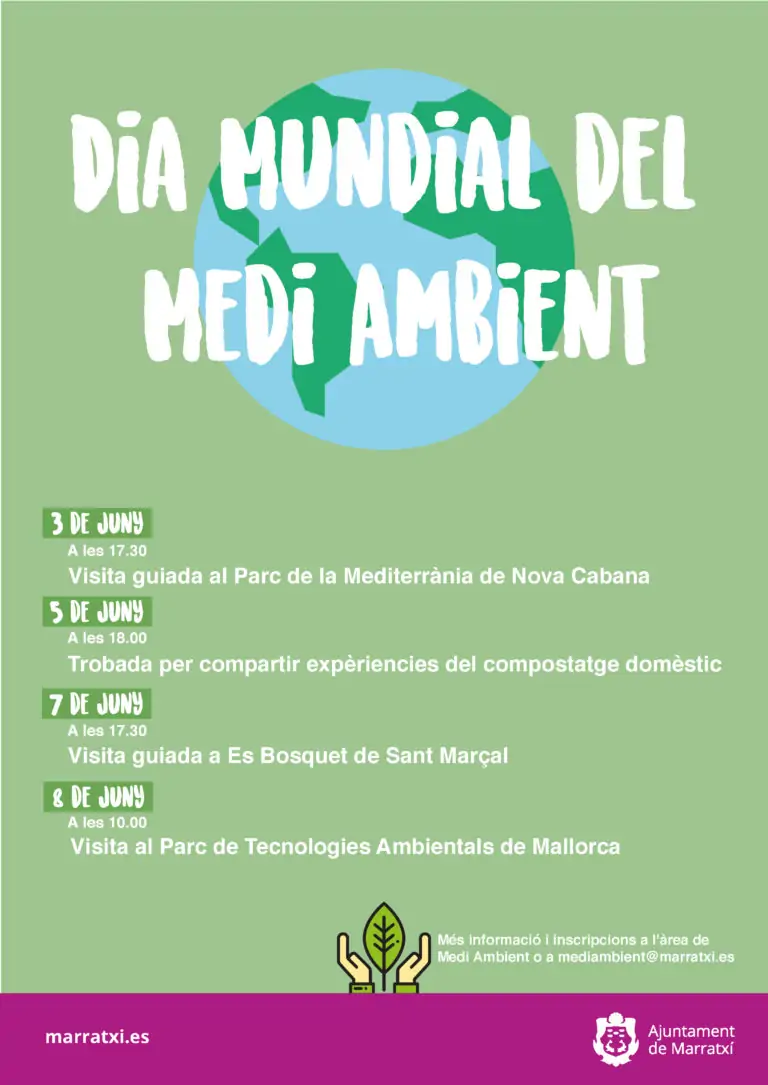 Marratxí celebrarà el Dia Mundial del Medi Ambient amb distintes activitats gratuïtes programades per a tota la setmana