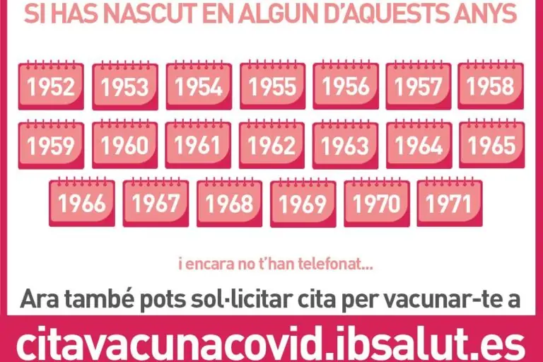 Les persones entre 50 i 54 anys ja poden demanar cita per a la vaccinació