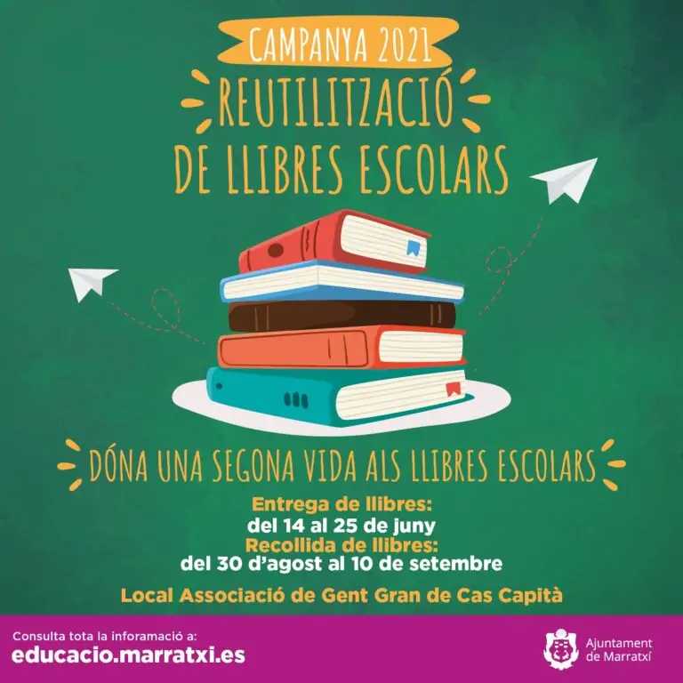 L’Ajuntament posa en marxa el programa de recollida i préstec de llibres de text per al curs 2021/2022